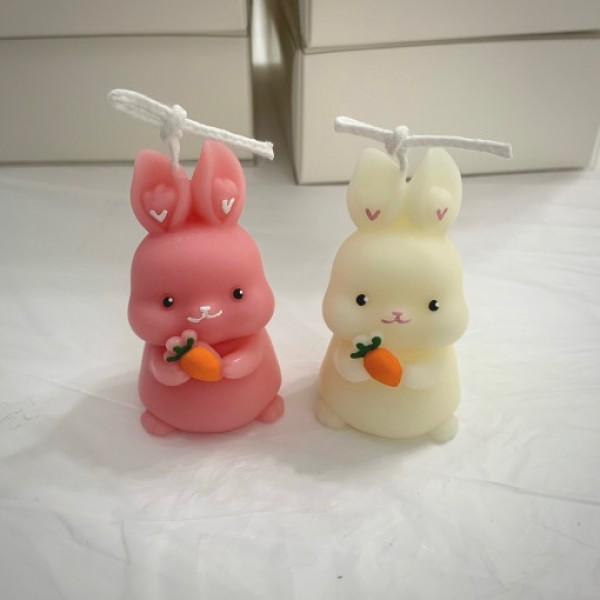뮤직브로샵,(무료선물포장)미니 가방 당근 토끼 오브제 캔들 귀여운 어린이집답례품 선물