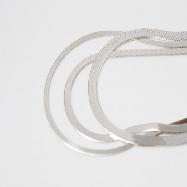 뮤직브로샵,뱀줄 스네이크 3mm 5mm 은목걸이 남여공용 커플 남자 여자 실버체인 선물