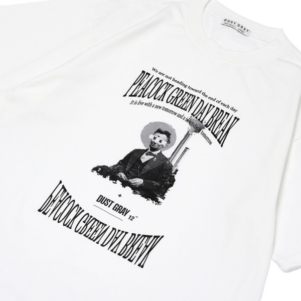 뮤직브로샵,[DUST GRAY] D/GRAY CHEMISTRY HALF T-SHIRTS_WHITE