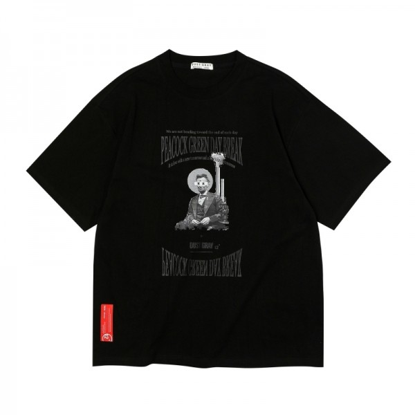 뮤직브로샵,[DUST GRAY] D/GRAY CHEMISTRY HALF T-SHIRTS_BLACK