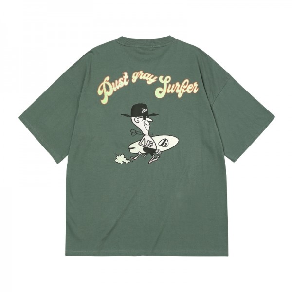 뮤직브로샵,[DUST GRAY] HEY GUYS HALF T-SHIRTS_GREEN