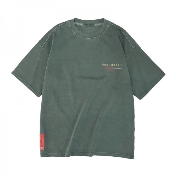 뮤직브로샵,[DUST GRAY] 16´s LOGO PIGMENT HALF T-SHIRTS_KHAKI