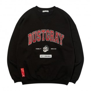 [DUST GRAY] Young Jo Arch logo sweatshirts_BLACK