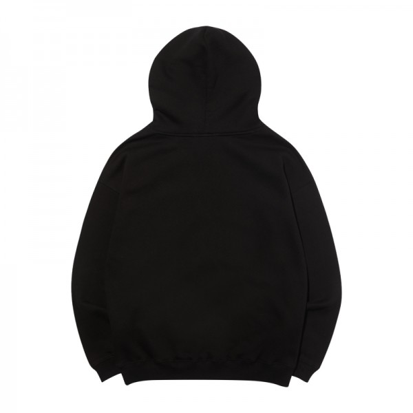 뮤직브로샵,[DUST GRAY] DG Applique logo HOOD_BLACK